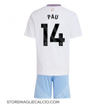 Aston Villa Pau Torres #14 Maglia Gara Trasferta Repliche 2024-25 Bambino